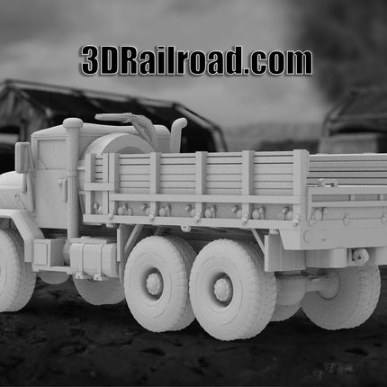 M939 Cargo Open - Military - Custom Sculptures 3D Printed in Grey Resin