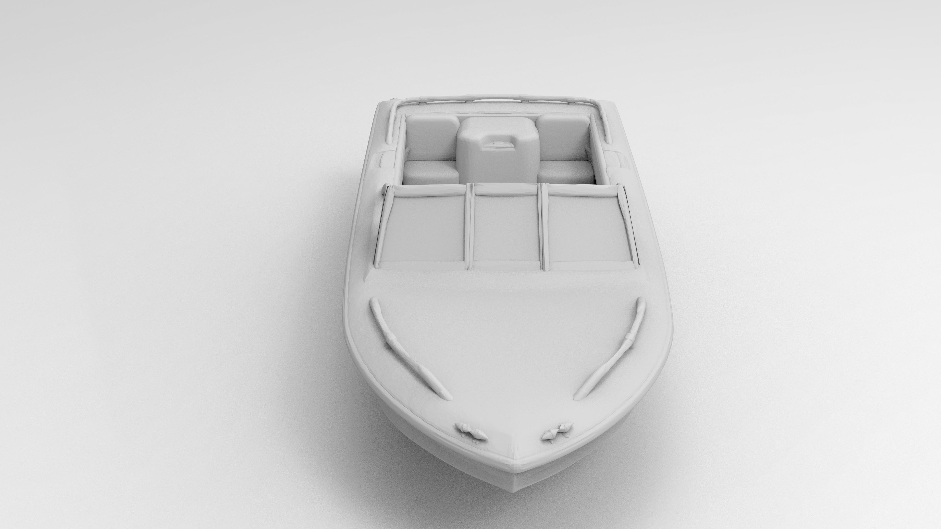 Custom Boat Objects Older Ski Boat - Boats - Custom Sculptures 3D Printed in Clear Resin ...