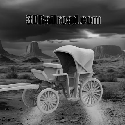 Carriage Small - Custom Sculptures 3D Printed in Grey Resin