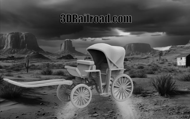 Carriage Small - Custom Sculptures 3D Printed in Grey Resin