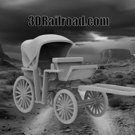 Carriage Small - Custom Sculptures 3D Printed in Grey Resin
