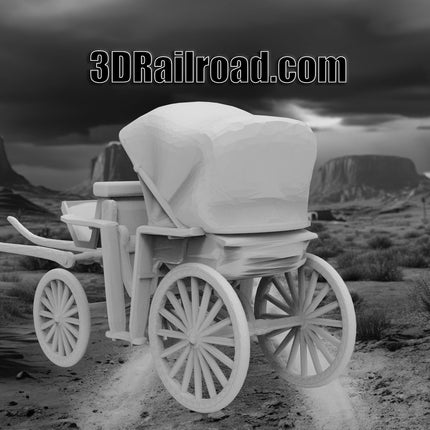 Carriage Small - Custom Sculptures 3D Printed in Grey Resin