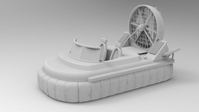 Hovercraft Small - Boats - Custom Sculptures 3D Printed in Clear Resin