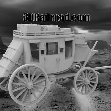 Stagecoach - Custom Sculptures 3D Printed in Grey Resin