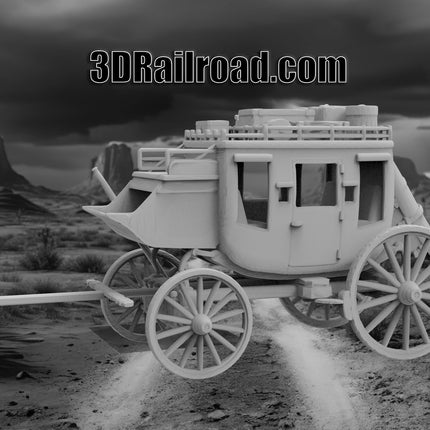 Stagecoach - Custom Sculptures 3D Printed in Grey Resin