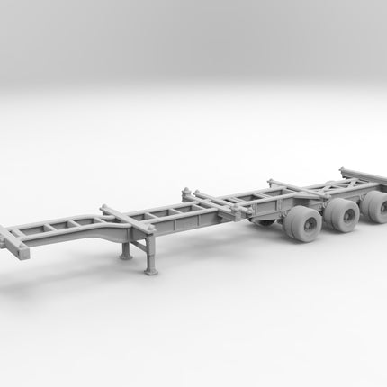 40 Ft Intermodel - Semi Trailer - Custom Sculptures 3D Printed in Grey Resin