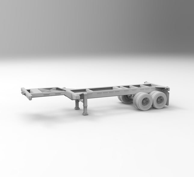 T5 Rolloff - Semi Trailer - Custom Sculptures 3D Printed in Grey Resin