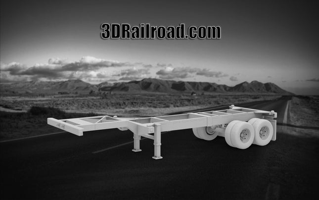 20 Ft Container - Semi Trailer - Custom Sculptures 3D Printed in Grey Resin