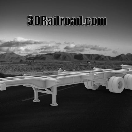 40 Ft Container - Semi Trailer - Custom Sculptures 3D Printed in Grey Resin