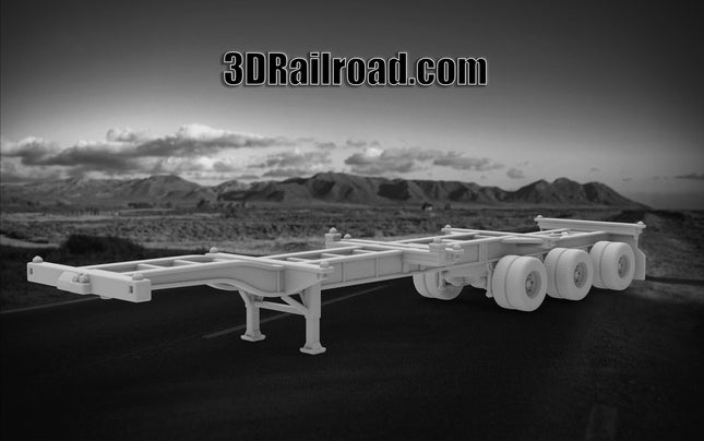 40 Ft Container - Semi Trailer - Custom Sculptures 3D Printed in Grey Resin