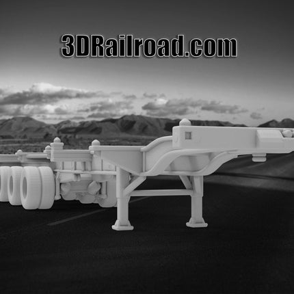 40 Ft Container - Semi Trailer - Custom Sculptures 3D Printed in Grey Resin