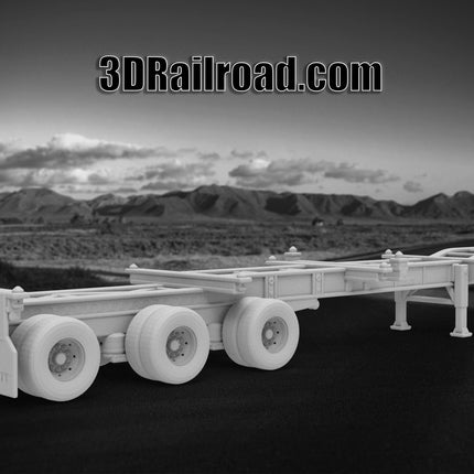 40 Ft Container - Semi Trailer - Custom Sculptures 3D Printed in Grey Resin