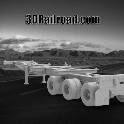 40 Ft Container - Semi Trailer - Custom Sculptures 3D Printed in Grey Resin