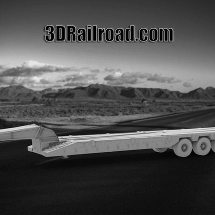 5 Axel Rolloff - Semi Trailer - Custom Sculptures 3D Printed in Grey Resin