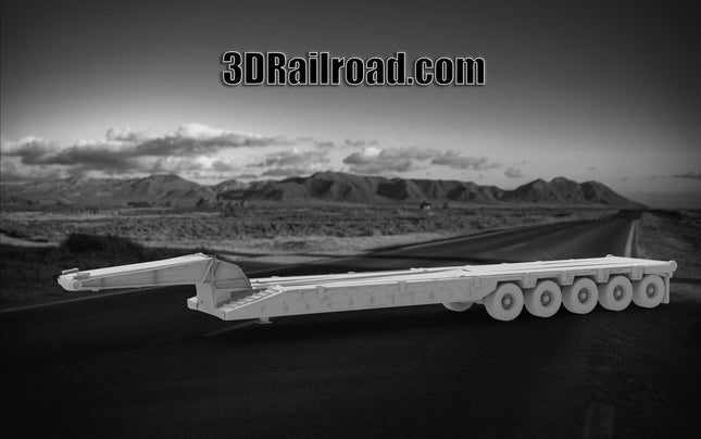 5 Axel Rolloff - Semi Trailer - Custom Sculptures 3D Printed in Grey Resin