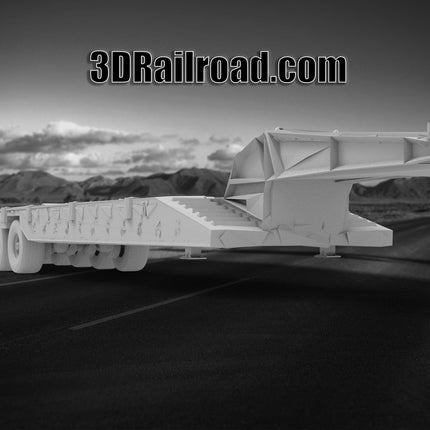 5 Axel Rolloff - Semi Trailer - Custom Sculptures 3D Printed in Grey Resin