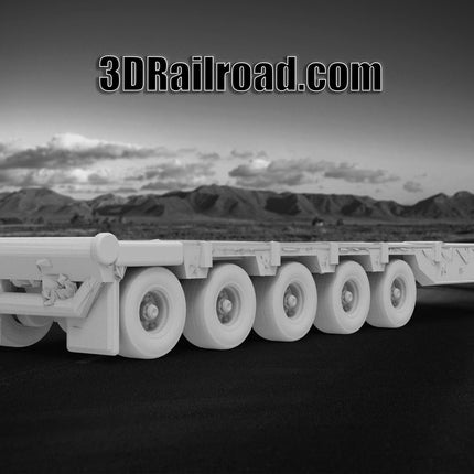 5 Axel Rolloff - Semi Trailer - Custom Sculptures 3D Printed in Grey Resin
