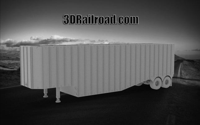 CHP Trailer - Semi Trailer - Custom Sculptures 3D Printed in Grey Resin