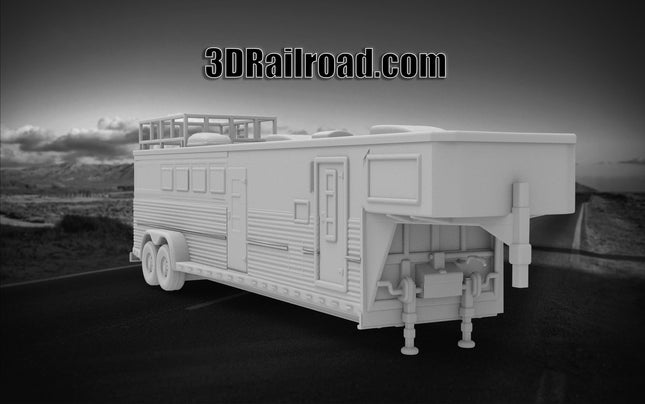 Dry Double Bulk Trailer - Semi Trailer - Custom Sculptures 3D Printed in Grey Resin