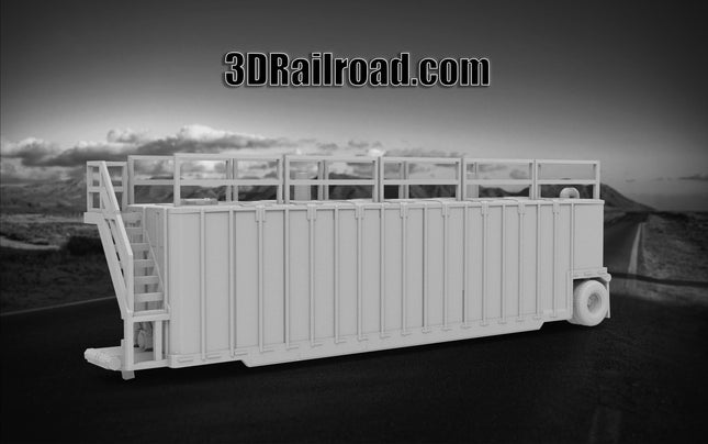 Frak Tank Trailer - Semi Trailer - Custom Sculptures 3D Printed in Grey Resin