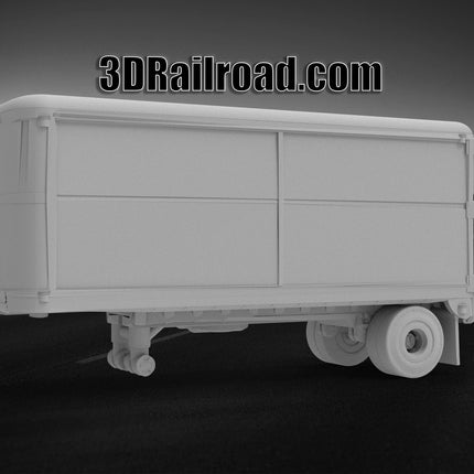 Freuhoff Trailer - Semi Trailer - Custom Sculptures 3D Printed in Grey Resin