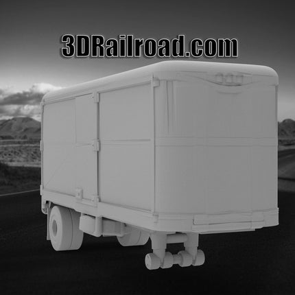 Freuhoff Trailer - Semi Trailer - Custom Sculptures 3D Printed in Grey Resin