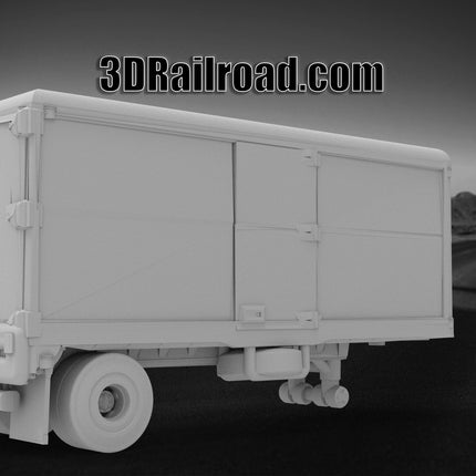 Freuhoff Trailer - Semi Trailer - Custom Sculptures 3D Printed in Grey Resin