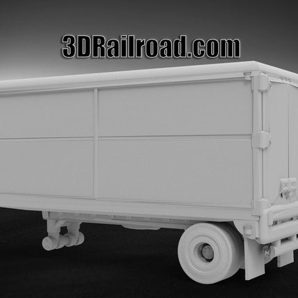 Freuhoff Trailer - Semi Trailer - Custom Sculptures 3D Printed in Grey Resin