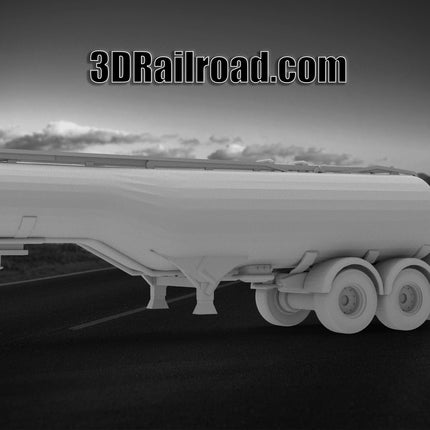 Fuel Tanker - Semi Trailer - Custom Sculptures 3D Printed in Grey Resin