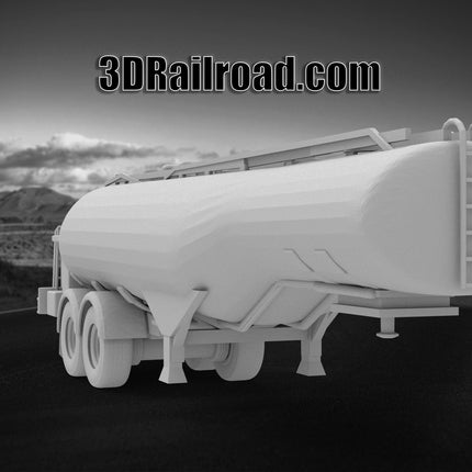 Fuel Tanker - Semi Trailer - Custom Sculptures 3D Printed in Grey Resin