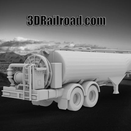 Fuel Tanker - Semi Trailer - Custom Sculptures 3D Printed in Grey Resin