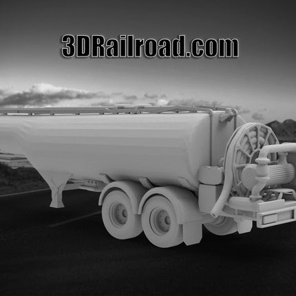 Fuel Tanker - Semi Trailer - Custom Sculptures 3D Printed in Grey Resin