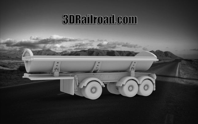 Side Dump Trailer- Semi Trailer  - Custom Sculptures 3D Printed in Grey Resin