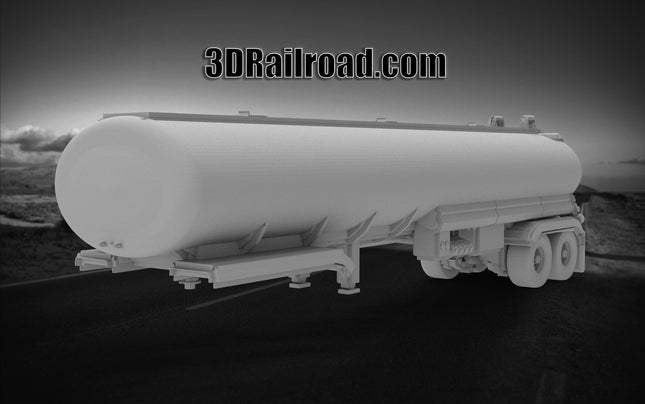 Food Grade Trailer - Semi Trailer - Custom Sculptures 3D Printed in Grey Resin