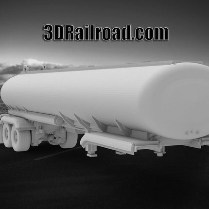 Food Grade Trailer - Semi Trailer - Custom Sculptures 3D Printed in Grey Resin