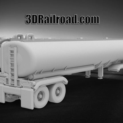 Food Grade Trailer - Semi Trailer - Custom Sculptures 3D Printed in Grey Resin