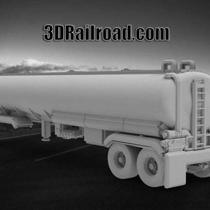 Food Grade Trailer - Semi Trailer - Custom Sculptures 3D Printed in Grey Resin