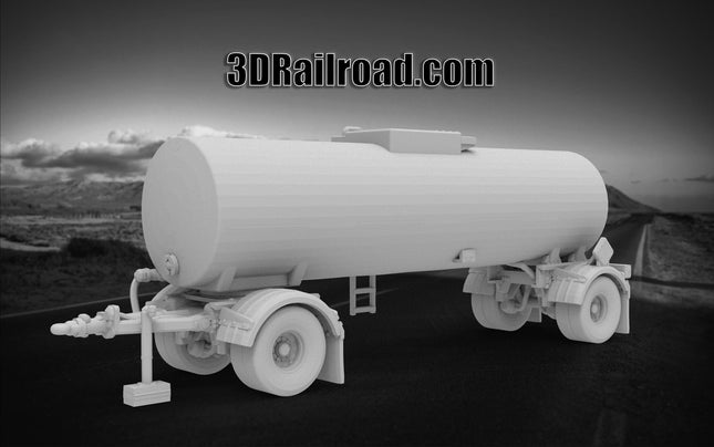 Tar Tanker - Semi Trailer  - Custom Sculptures 3D Printed in Grey Resin