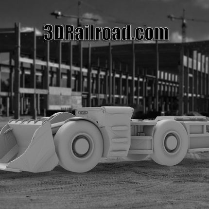 Tunnel Front Loader - Mining - Custom Sculptures 3D Printed in Clear Resin
