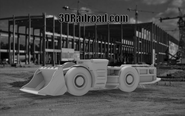 Tunnel Front Loader - Mining - Custom Sculptures 3D Printed in Clear Resin