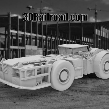 Tunnel Front Loader - Mining - Custom Sculptures 3D Printed in Clear Resin