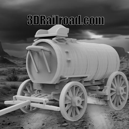 Water Wagon - Custom Sculptures 3D Printed in Grey Resin