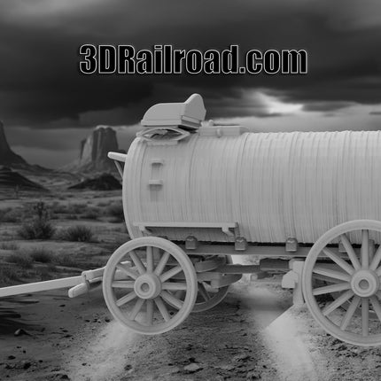 Water Wagon - Custom Sculptures 3D Printed in Grey Resin