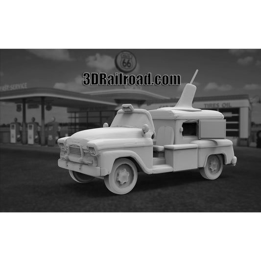 HO Scale 1/87 1950s Ice Cream Truck 3d Printed In Clear Resin.