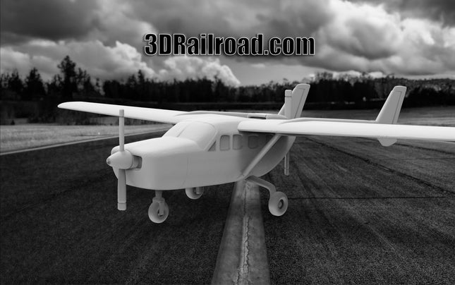 Cessna Skymaster - Planes - Custom Sculptures 3D Printed in Clear Resin