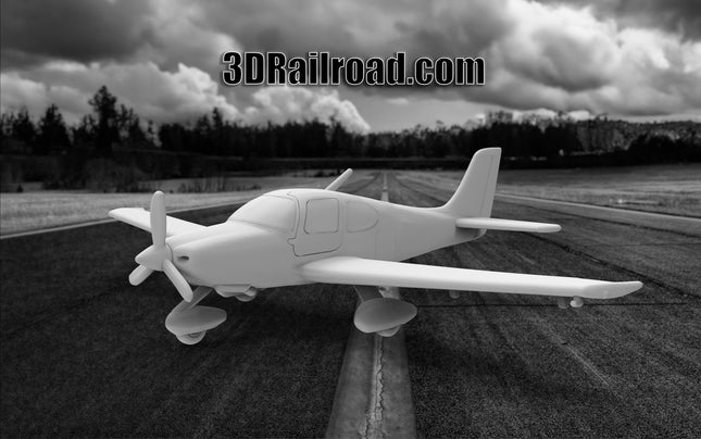 Cirrus 22 - Planes - Custom Sculptures 3D Printed in Clear Resin