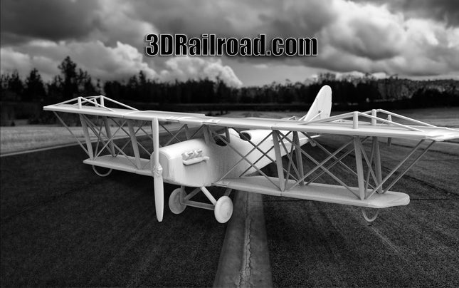 Biplane 2 Seater  - Planes - Custom Sculptures 3D Printed in Clear Resin