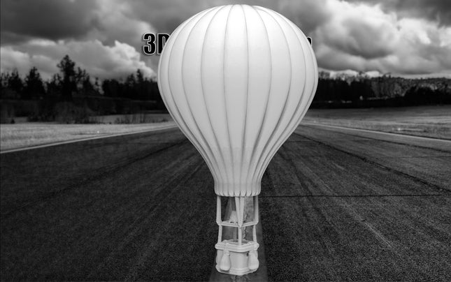 Hot Air Balloon - Planes - Custom Sculptures 3D Printed in Clear Resin
