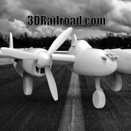 P38 Lightning - Planes - Custom Sculptures 3D Printed in Clear Resin