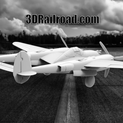 P38 Lightning - Planes - Custom Sculptures 3D Printed in Clear Resin